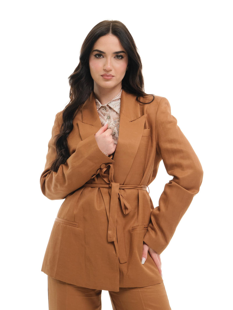 Blazer Vicolo marrone con cintura TD1544 MARRONE Vicolo 
