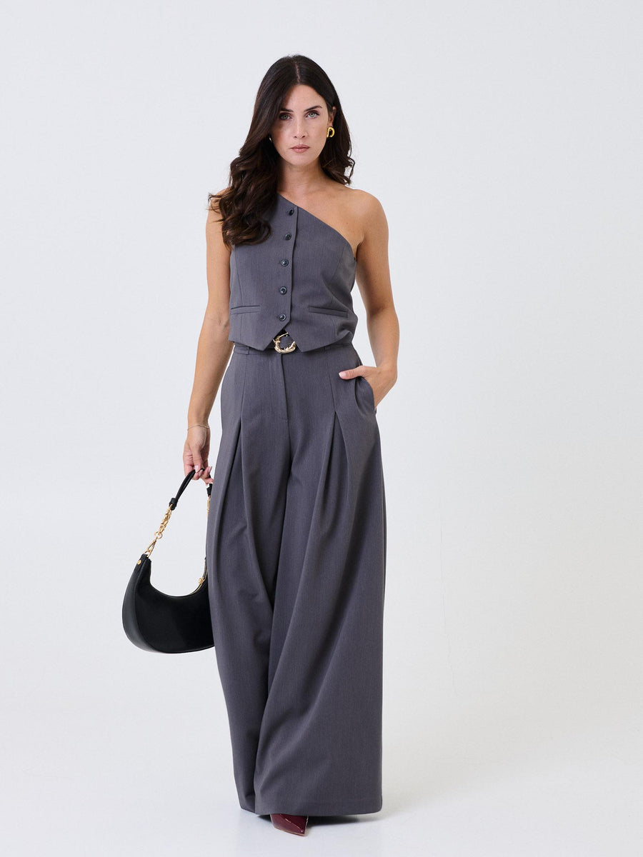 Gilet monospalla Imperial grigio scuro con bottoni LC88KBY GRIGIO SCURO Imperial 