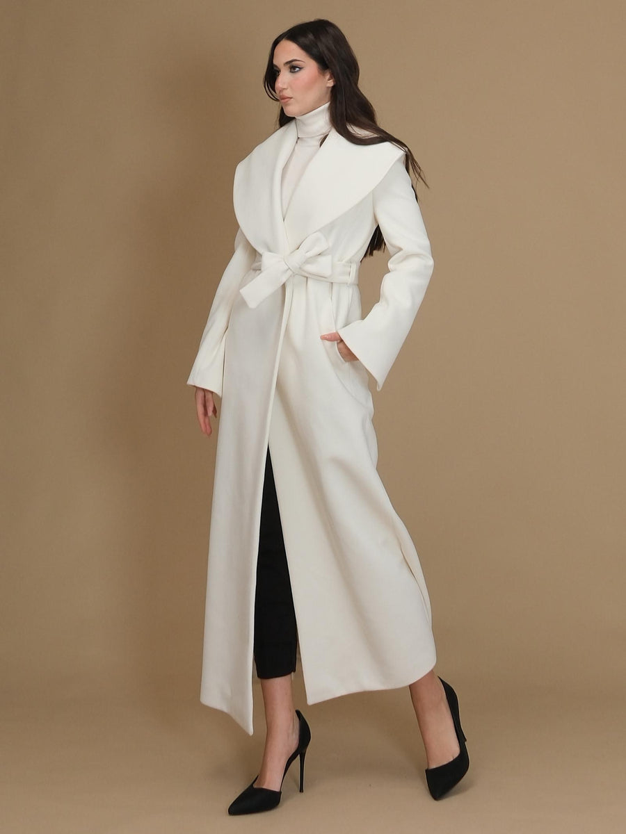 Cappotto a vestaglia lungo Armoire panna CP221 PANNA Armoire 