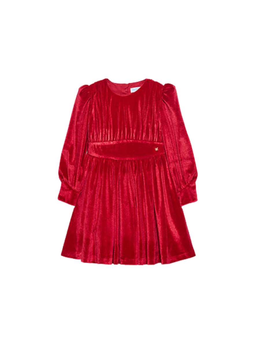 Abito in velluto Abel & Lula rosso con pieghe sul corpetto 5528 Rosso Abel & Lula 