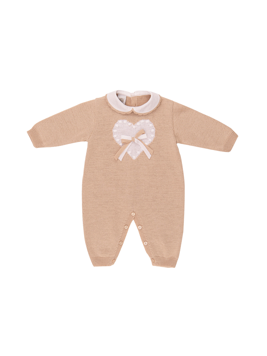 Tutina Marlù beige con cuore ricamato frontale EB2610 MELG1 Marlù 