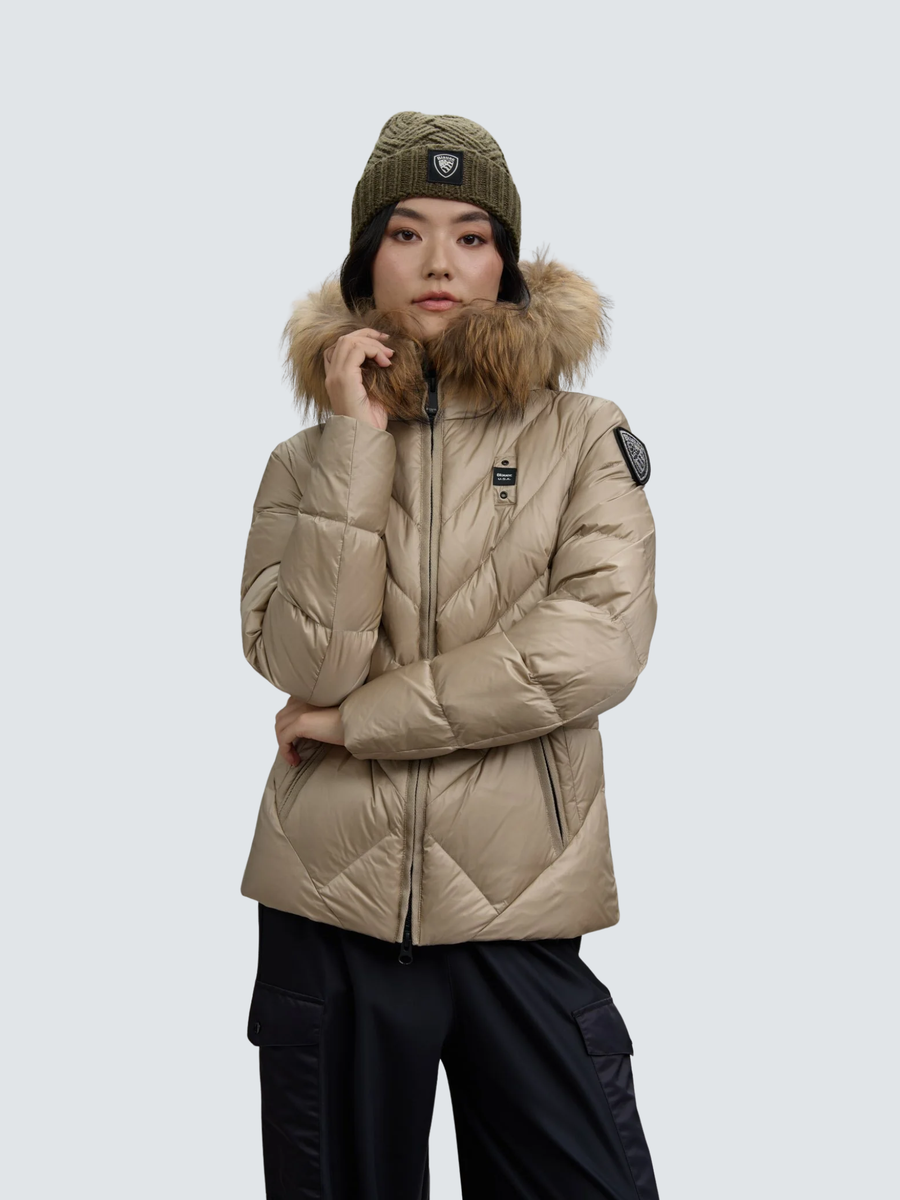 Giubbino a linee geometriche "Alicia" Blauer beige BLDC03097 301LT Blauer 