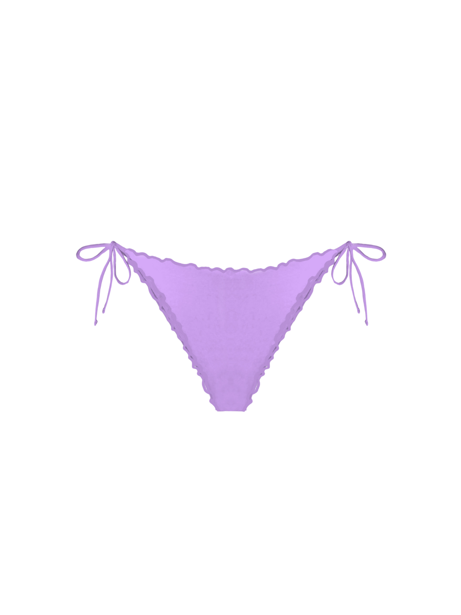 Slip bikini Saint Barth viola con bordi arricciati e lacci laterali MIA001 00138H MC2 SAINT BARTH 