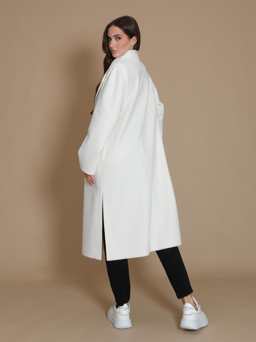 Cappotto over Armoire doppiopetto con tasconi panna CP1170 PANNA Armoire 