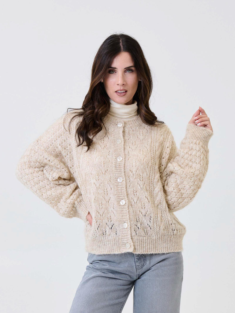 Cardigan traforato Kontatto beige 3M0912C BEIGE kontatto 