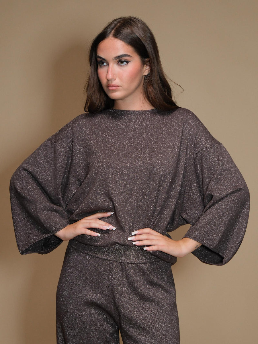 Maglia Armoire lurex marrone R2045L MARRONE Armoire 