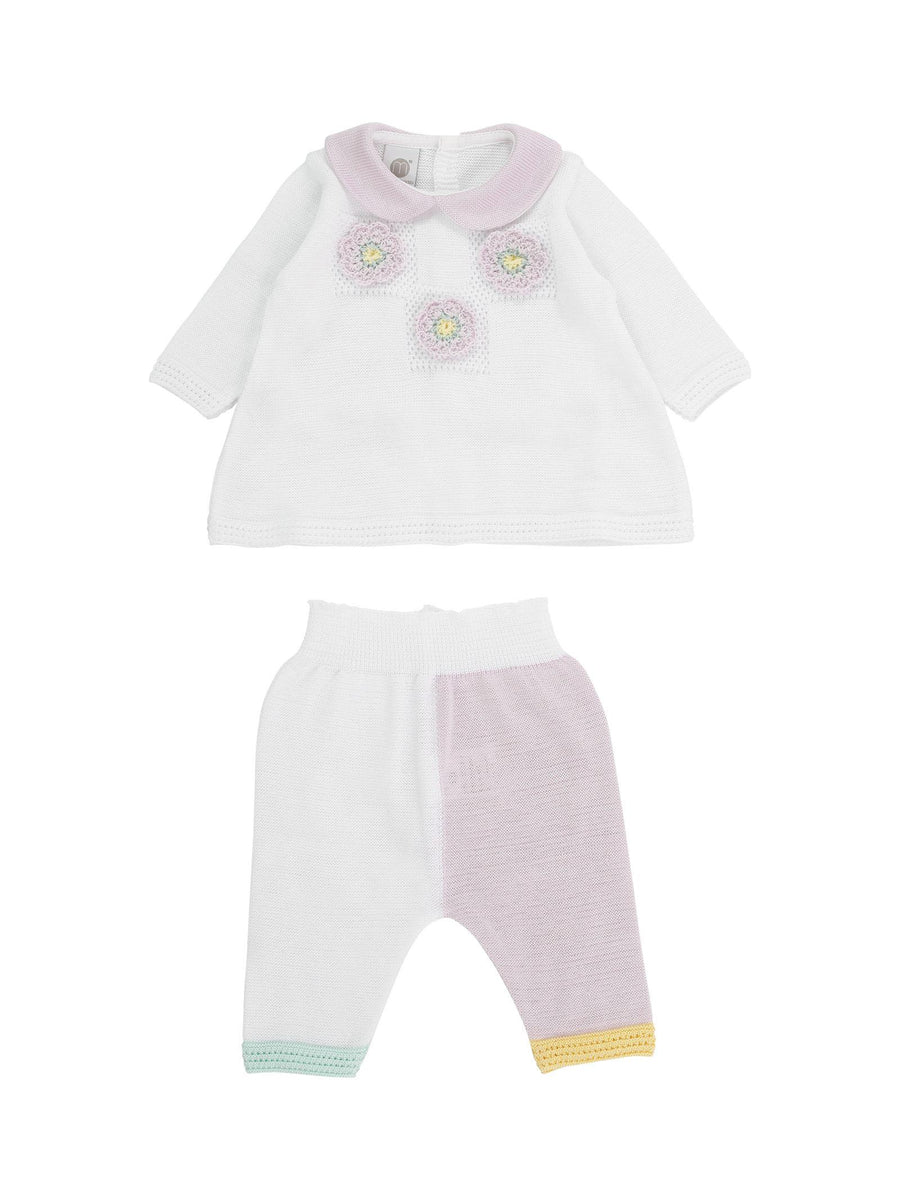 Tutina due pezzi bianca e lilla EL2619L C1956A Marlù 