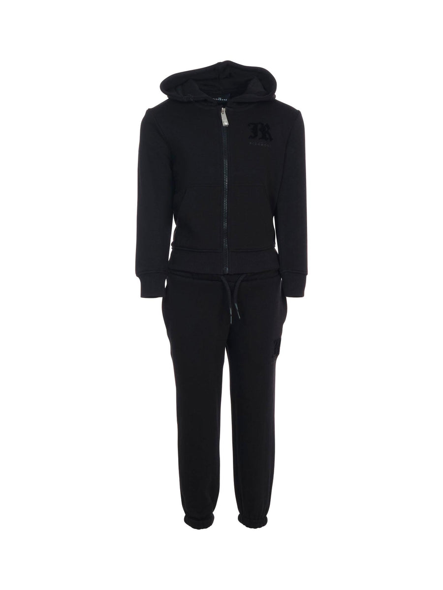 Completo con felpa John Richmond nero con logo "Jr" in velluto RBA25001CF BLACK John Richmond 