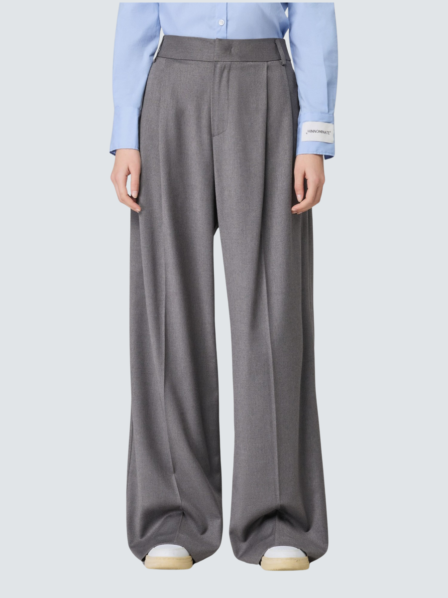 Pantalone over in twill Hinnominate grigio melange con pences HMABW02220 GR40 Hinnominate 