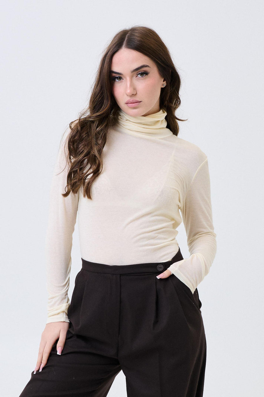 Maglia a collo alto Armoire bianco panna 25676 PANNA Armoire 