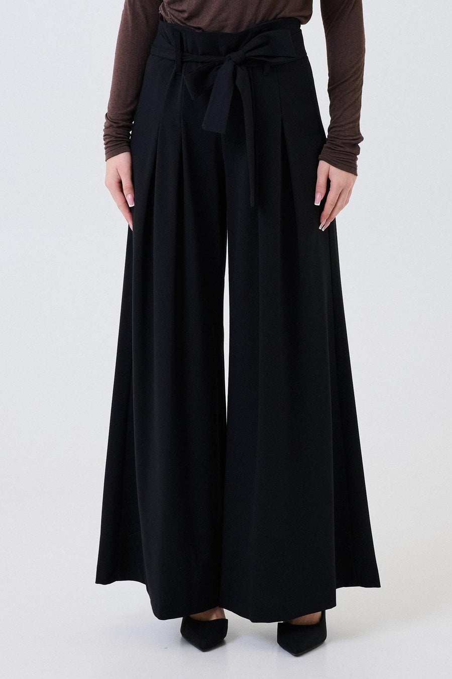 Pantalone a palazzo Armoire nero con pinces 25549 NERO Armoire 