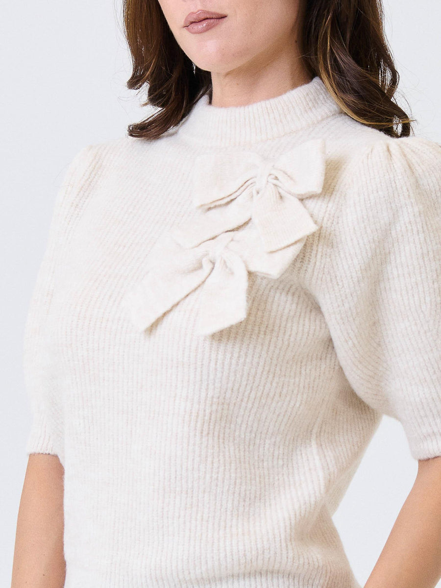 Maglione a mezze maniche a palloncino Kontatto panna con fiocco 3M0931C PANNA kontatto 