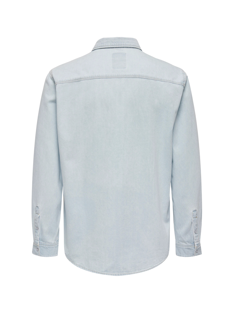 Camicia bane Only & Sons light blu in denim 22023247 LIGHTBLUE Only & Sons 
