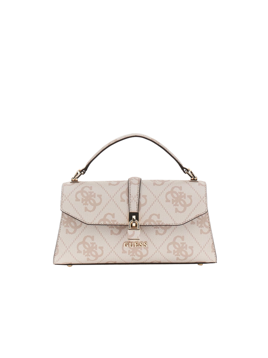 Borsa a mano Guess beige con stampa logo all over HWOS9655200 DVL Guess 