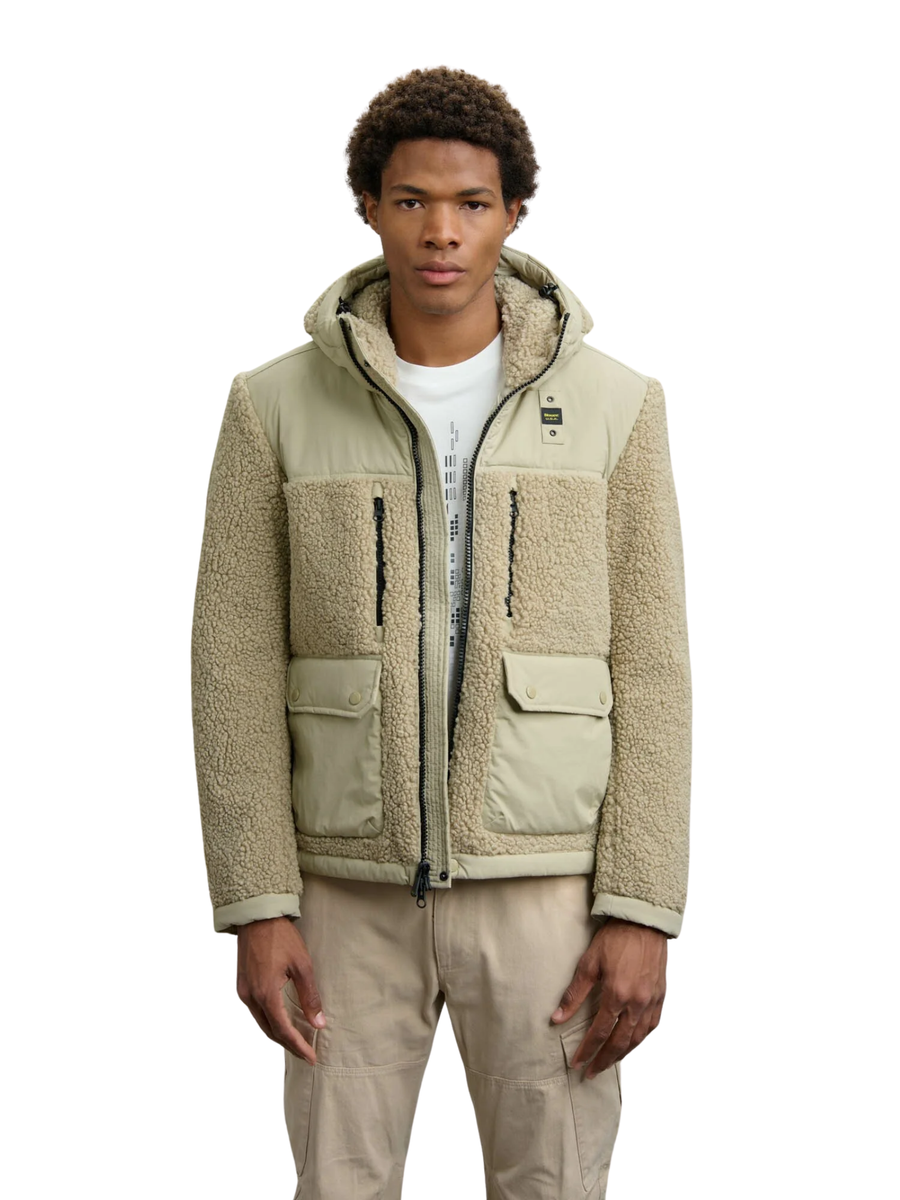 Giubbino "Wilcock" Blauer beige con cappuccio in pelliccia BLUC01225 301 Blauer 