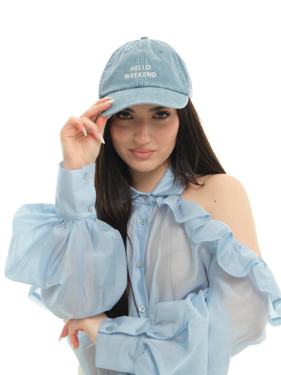 Berretto "baseball" Vicolo azzurro con ricami AD0065 AZZ Vicolo 