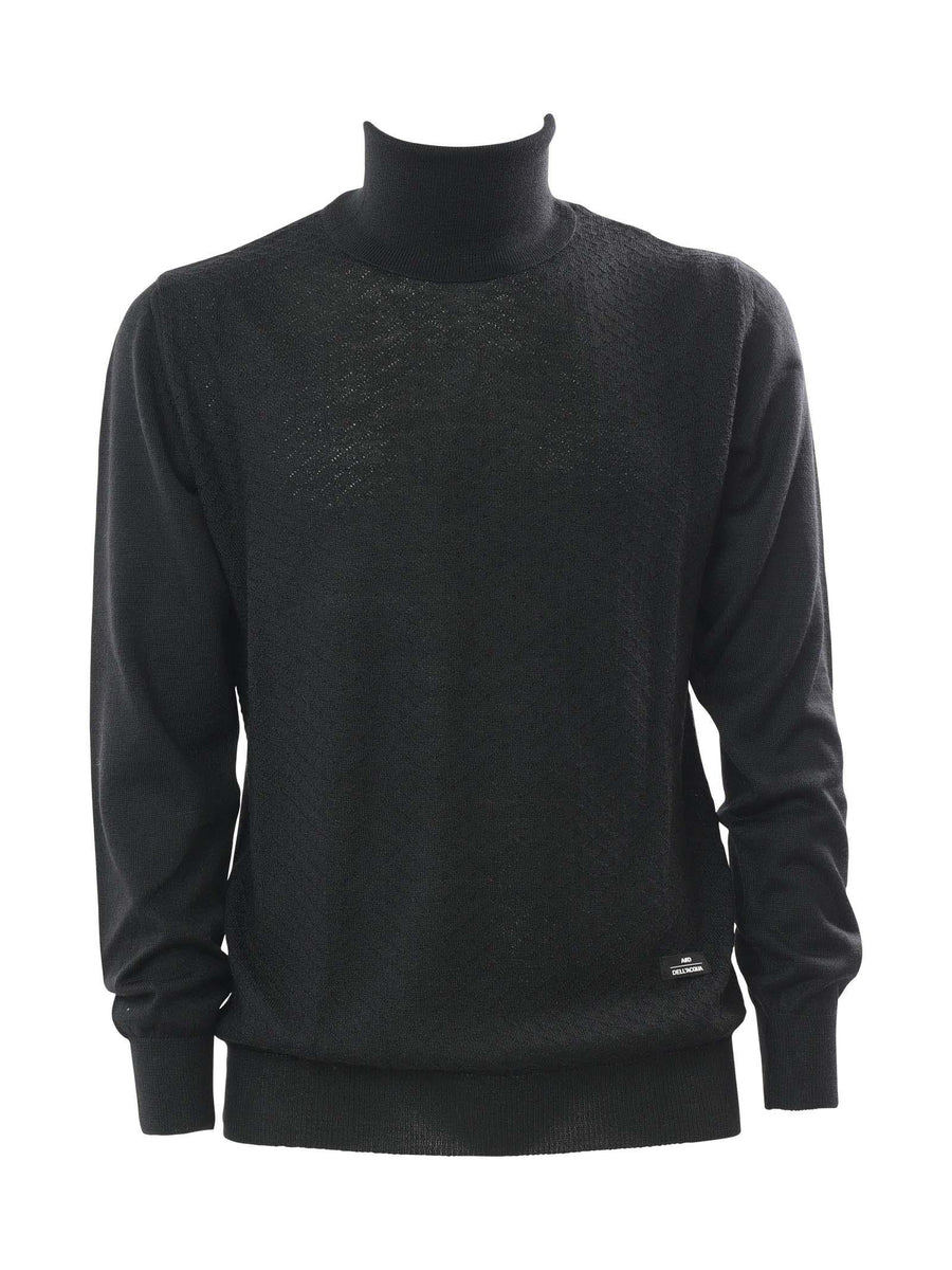 Dolcevita nero con trama rombi AD0494DM0233 80 Alessandro Dell'Acqua 