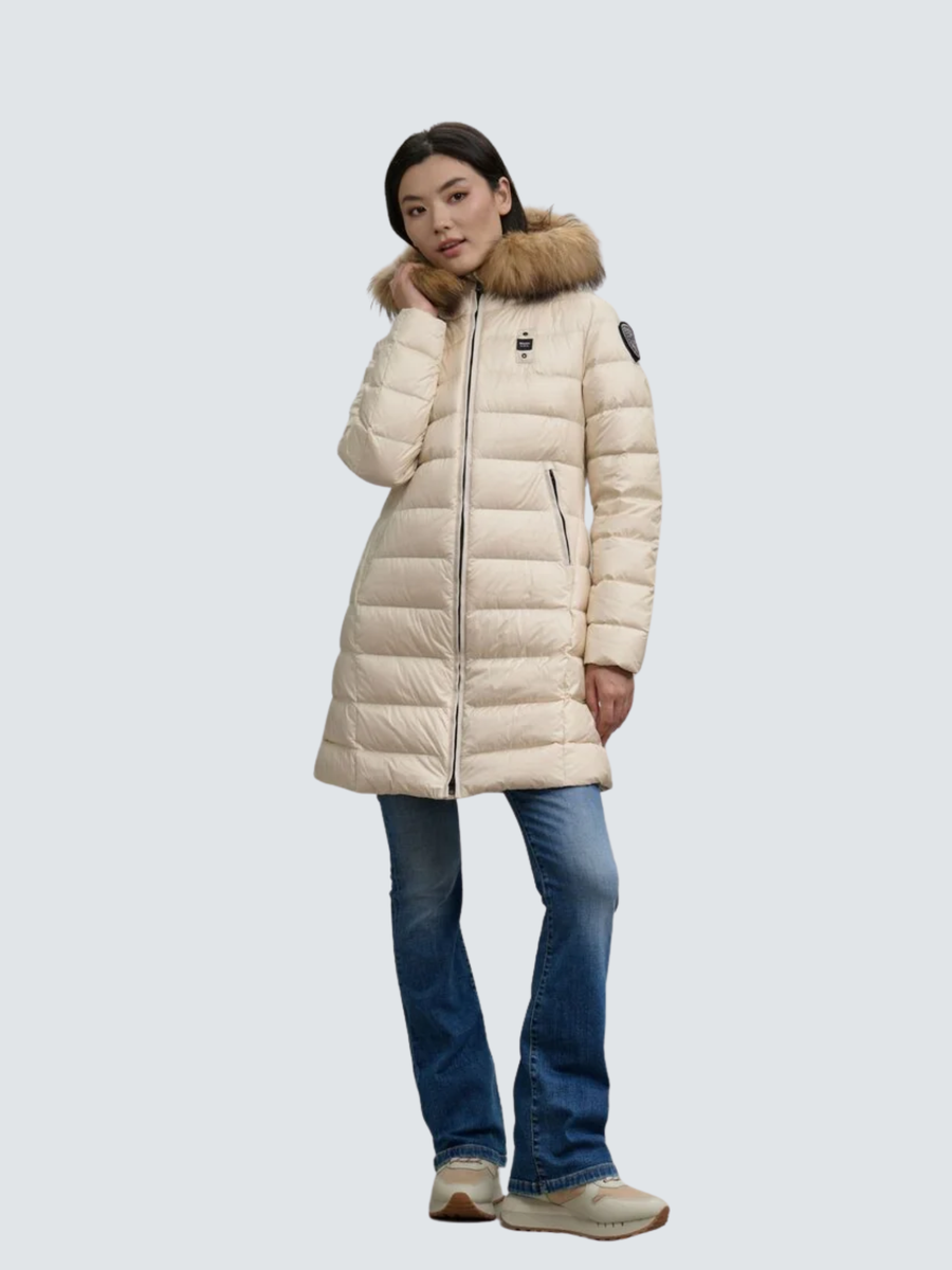 Giubbino lungo con pelliccia "Kristin" Blauer grigio mattino BLDK03103 907GG Blauer 