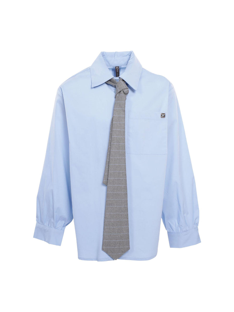 Camicia Manila Grace ragazza azzurra con cravatta MFJF24S139 POLVERE Manila Grace 