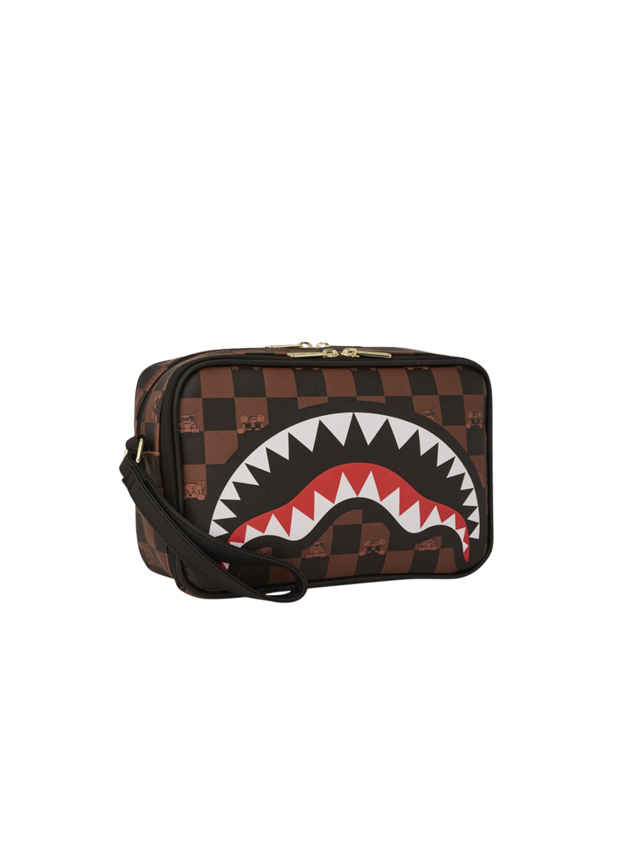 Pochette Sprayground marrone con maxi bocca shark iconica 910B7510 NSZ Sprayground 
