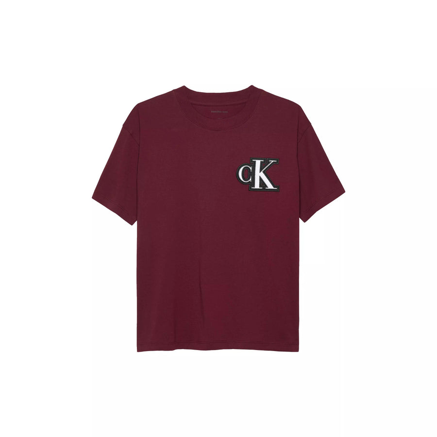 T-Shirt Calvin Klein bordeaux con logo "CK" in contrasto IB0IB02584T XU4 Calvin Klein 