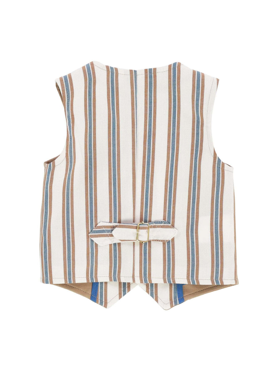 Gilet beige monopetto B0824 CAM/BLU Alessandrini 