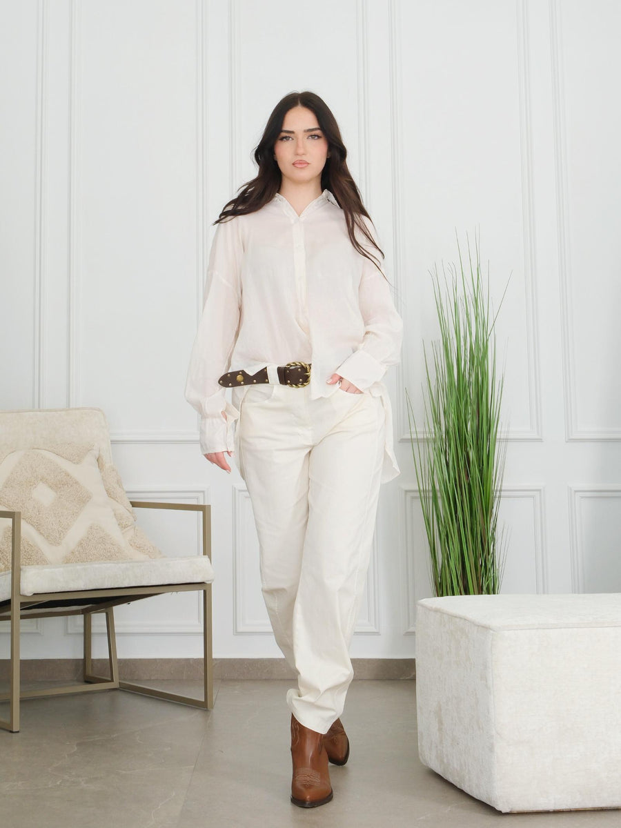 Camicia Vicolo burro leggermente strappata TD0249 BURRO Vicolo 