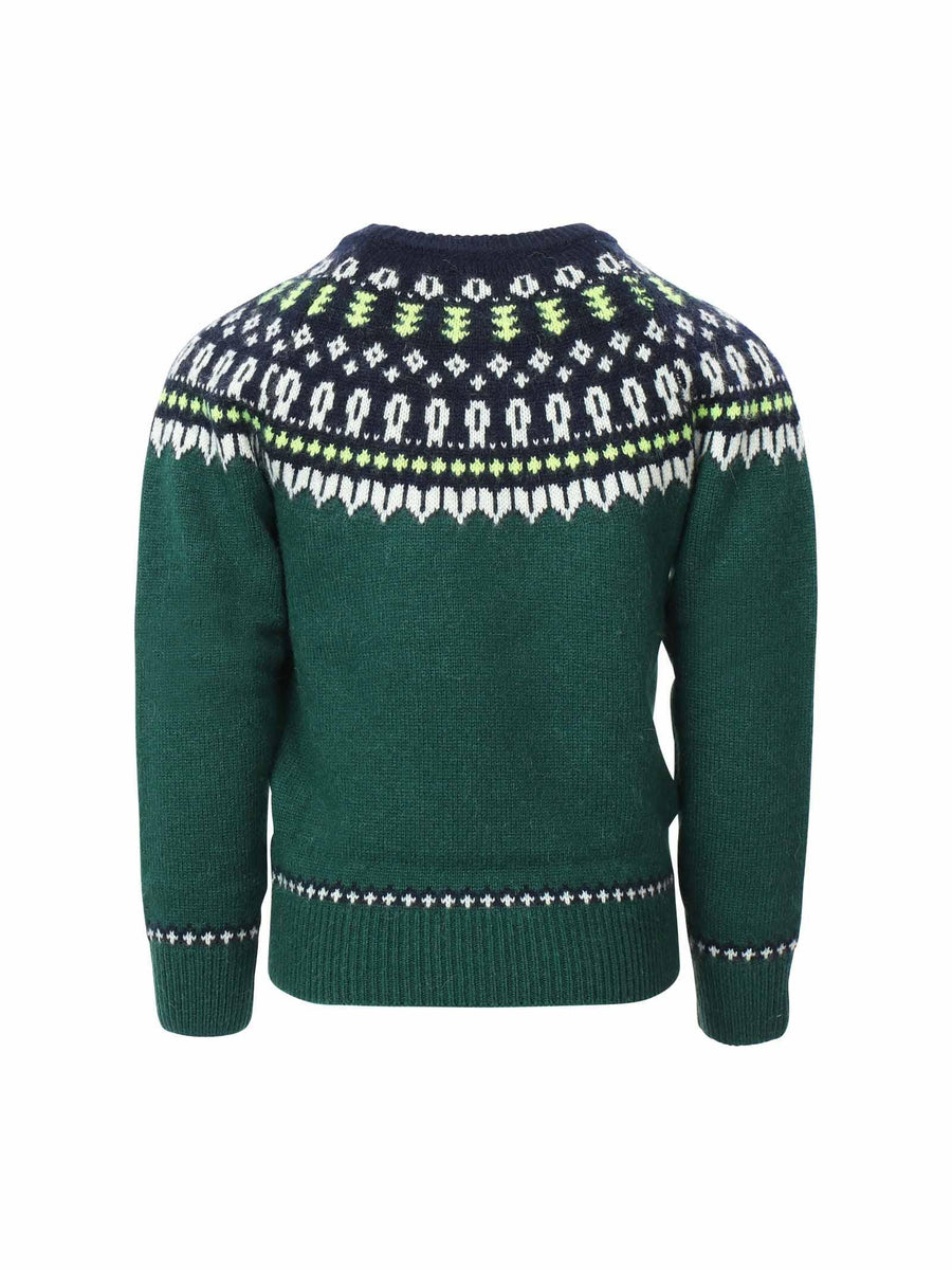 Maglione verde jacquard islandese DOU0010 00169E MC2 SAINT BARTH 