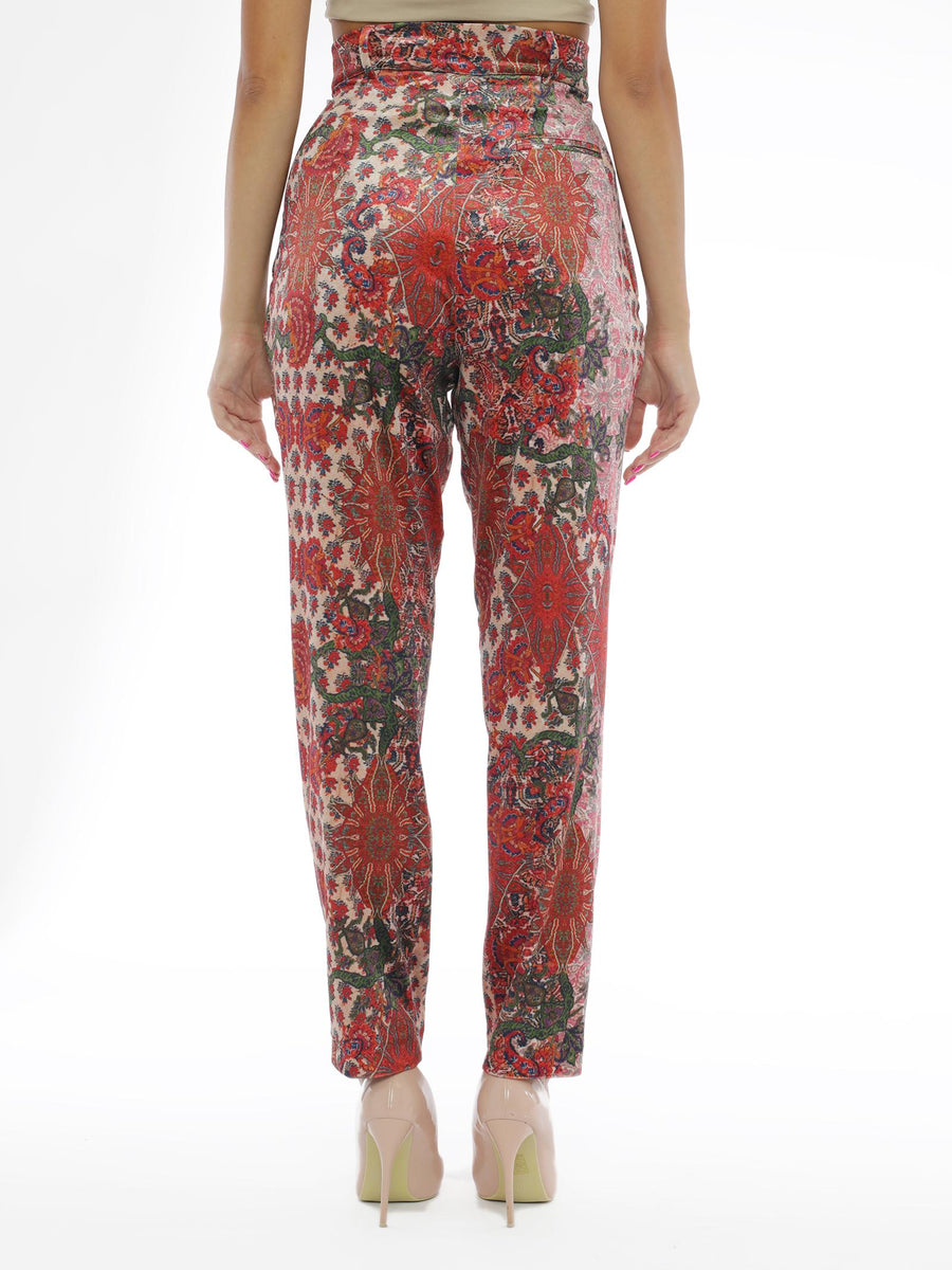 Pantalone dritto in velluto multicolor GBDP13259 MULTI Gaelle 