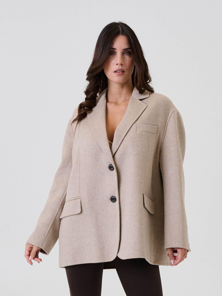 Cappotto Vicolo beige effetto bouclé TF005 FU114 Vicolo 