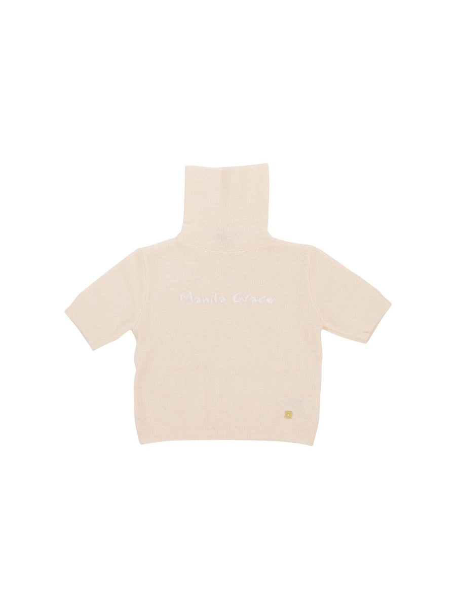 Maglioncino bambina Manila Grace a mezze maniche latte MFJF24M185 LATTE Manila Grace 