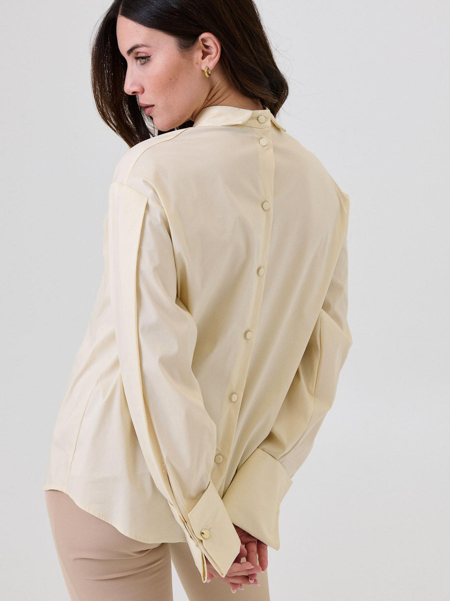 Camicia con bottoni posteriori Bohemian Vì beige CA256 SAND Bohemian V 