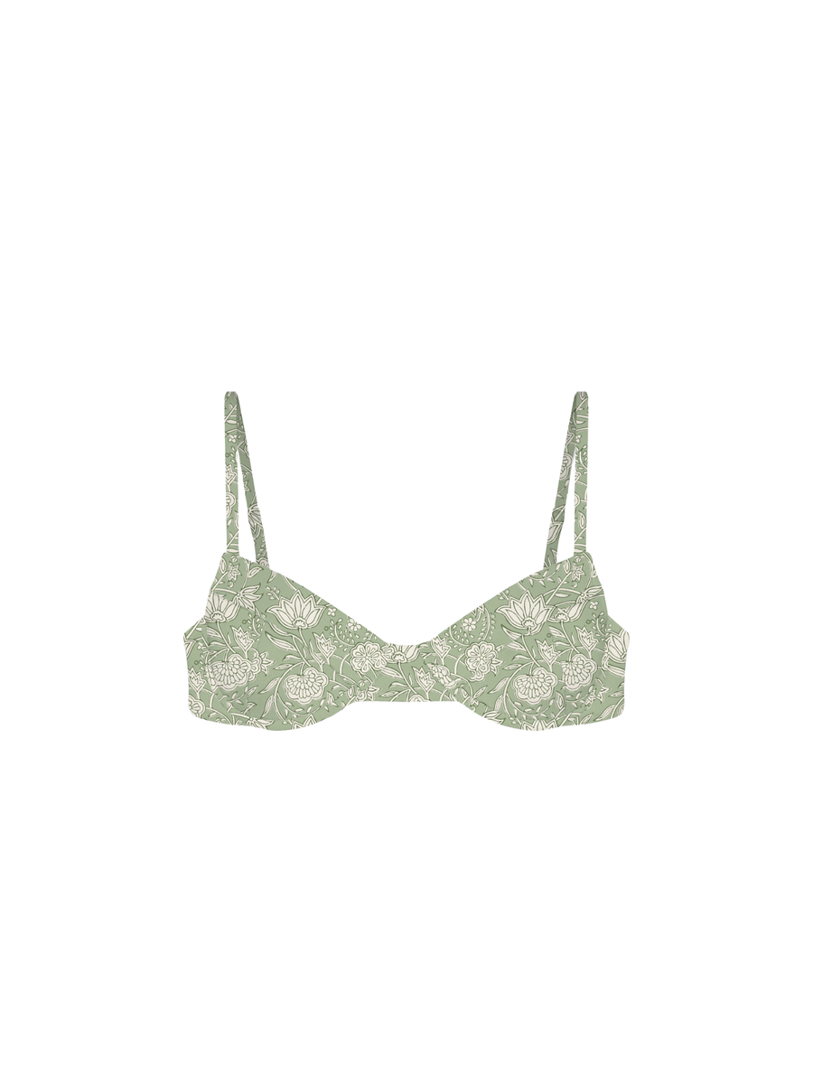 Bralette Saint Barth verde con stampa floreale BE00001 02450H MC2 SAINT BARTH 