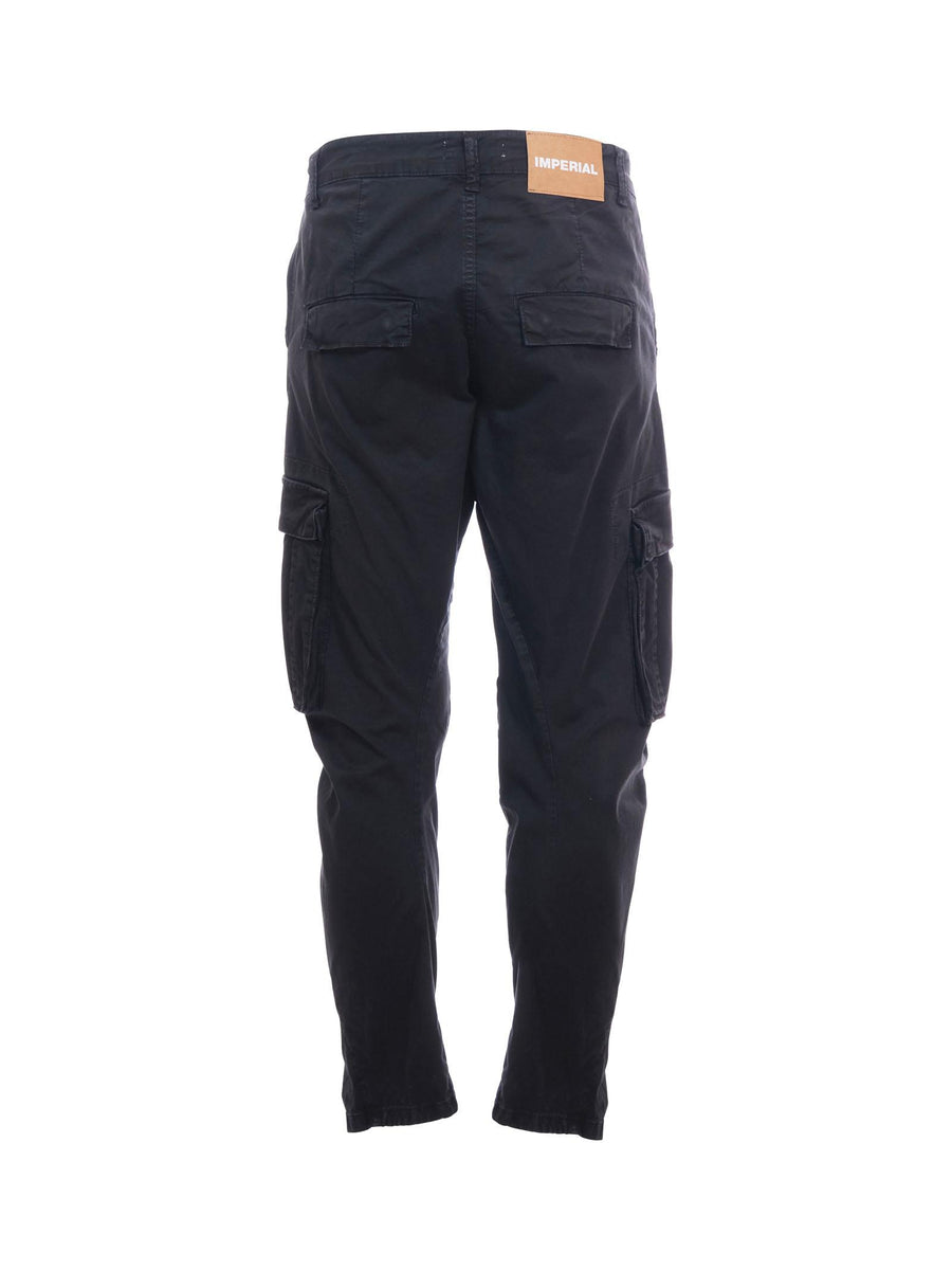Pantalone cargo Imperial nero con tasche laterali P8379ROC NERO Imperial 