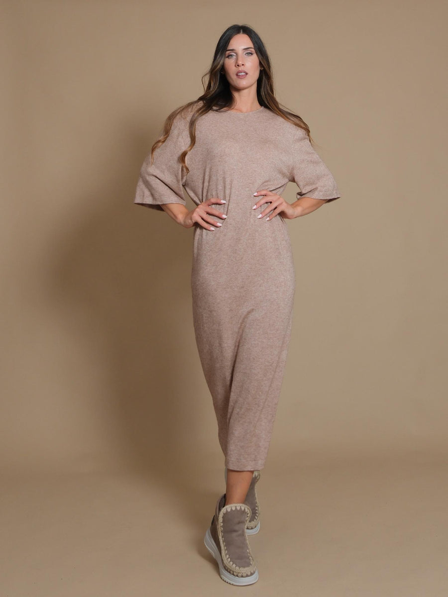 Abito Silence Limited marrone in maglia con spalline imbottite AB4068 BROWN Silence Limited 