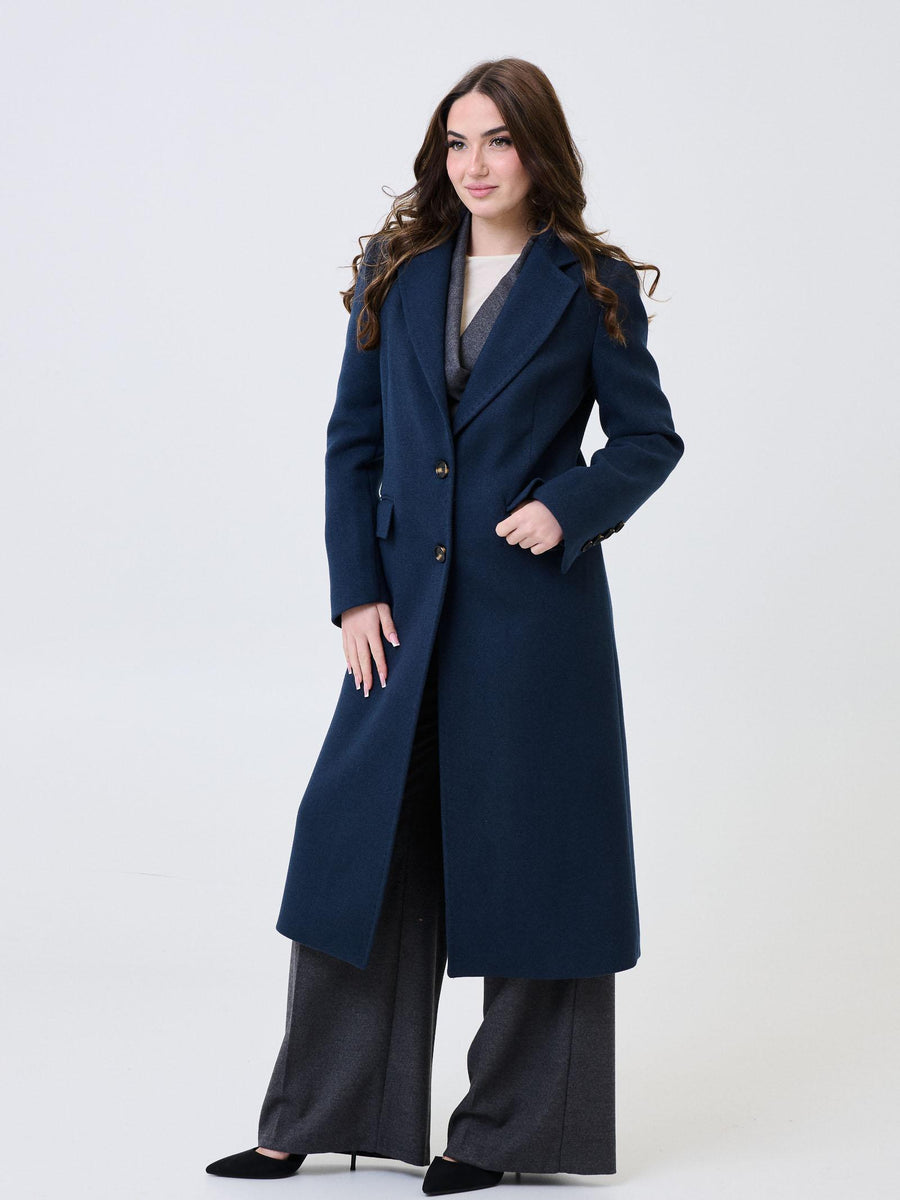 Cappotto lungo Armoire blu navy monopetto 71394 BLU Armoire 