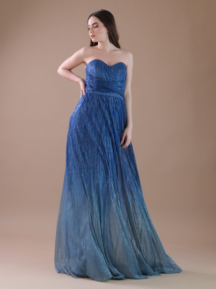 Xena Dress a fascia con degradè blu e lurex AB4005 ROYAL Silence Limited 