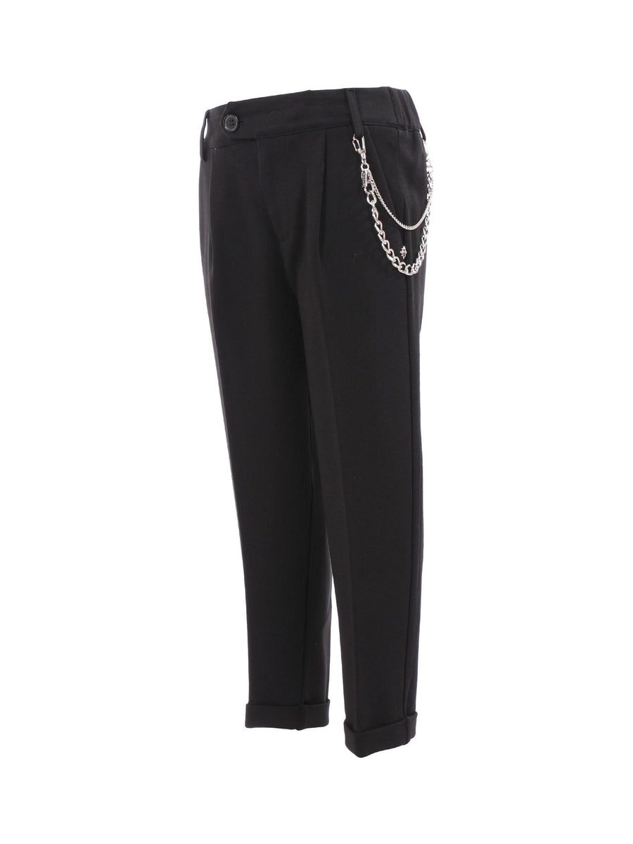 Pantalone classico John Richmond nero con catena removibile RBA24098PA BLK John Richmond 