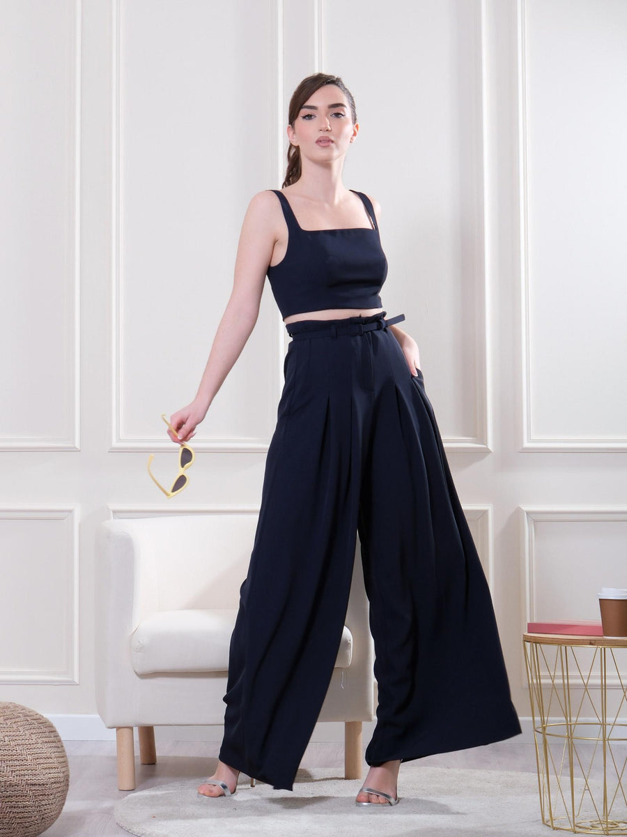 Crop top blu con scollo quadrato e spalline RFW8HGC BLU Imperial 