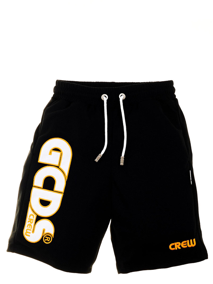 Bermuda nero con logo in rilievo 027594 NE GCDS 