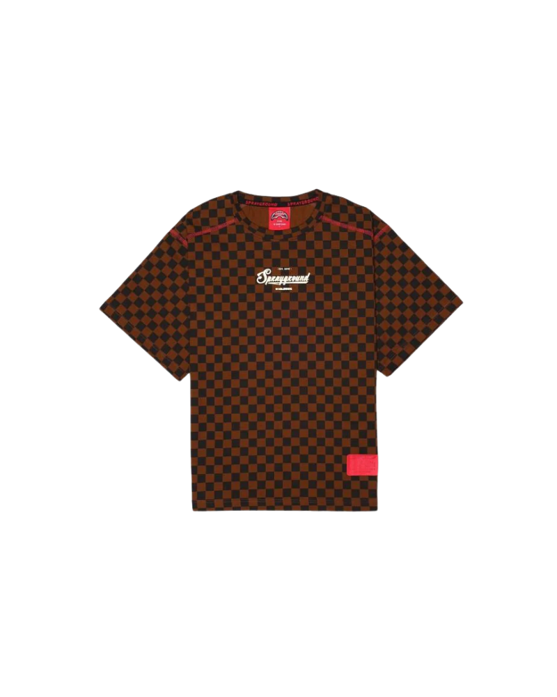 T-Shirt "Takeover the throne checkered crew" Sprayground marrone SPY1365 UNI Sprayground 