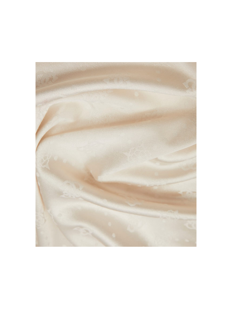 Sciarpa Guess bianca con logo all over tono su tono e finitura satinata AW5359POL03 WHI Guess 