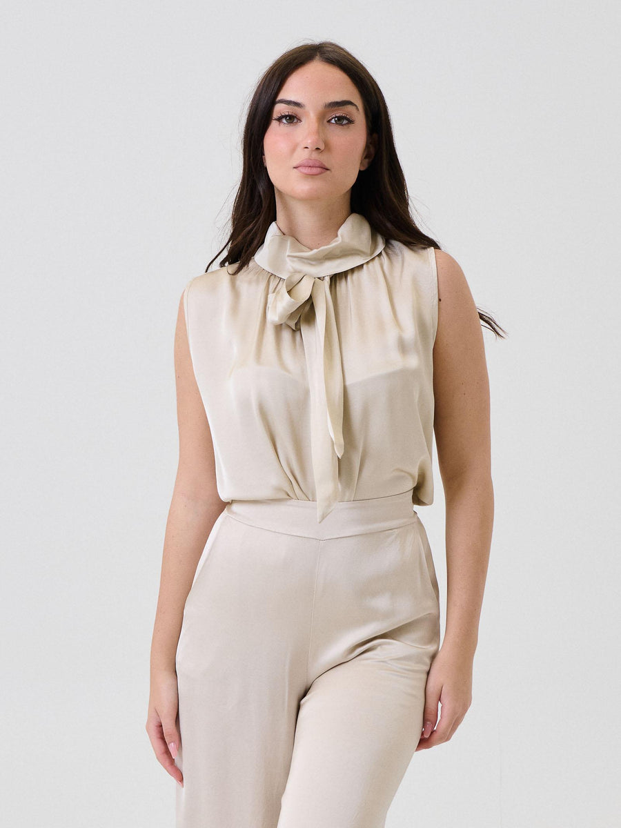 Top a collo alto Armoire beige con fusciacca F8718T05Q LAN Armoire 