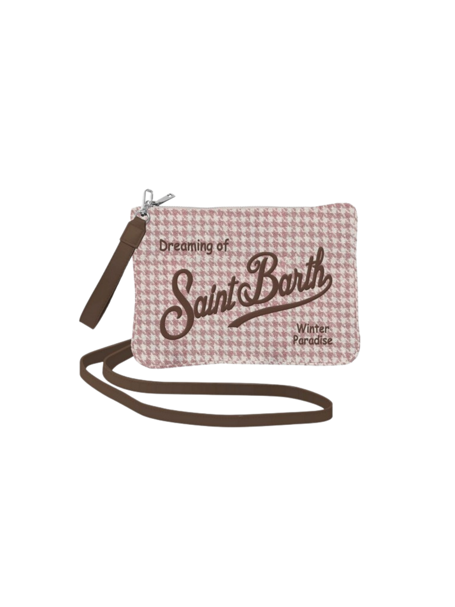 Pochette "parisienne pied de poule shiny 21" Saint Barth rosa e marrone PAR0009 00403G MC2 SAINT BARTH 
