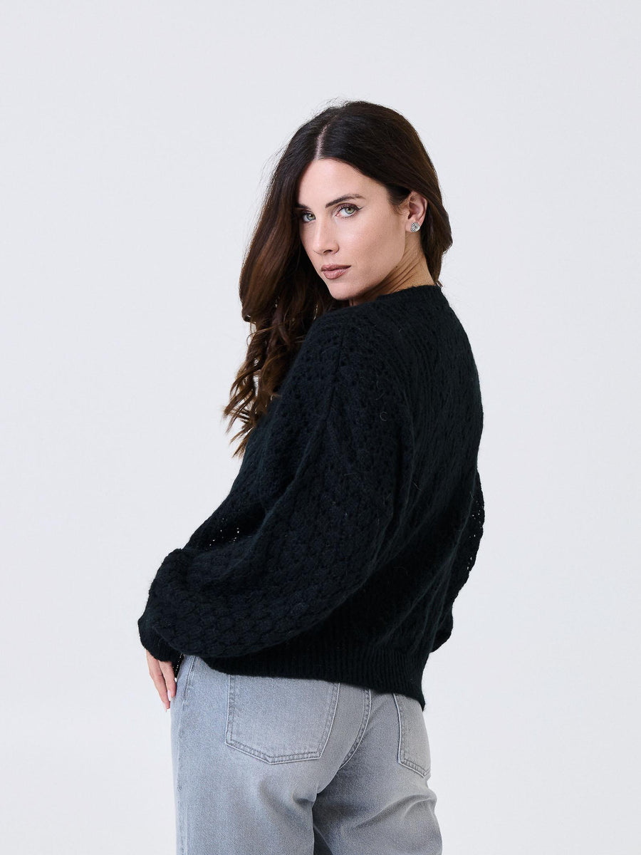 Cardigan traforato Kontatto nero 3M0912C NERO kontatto 