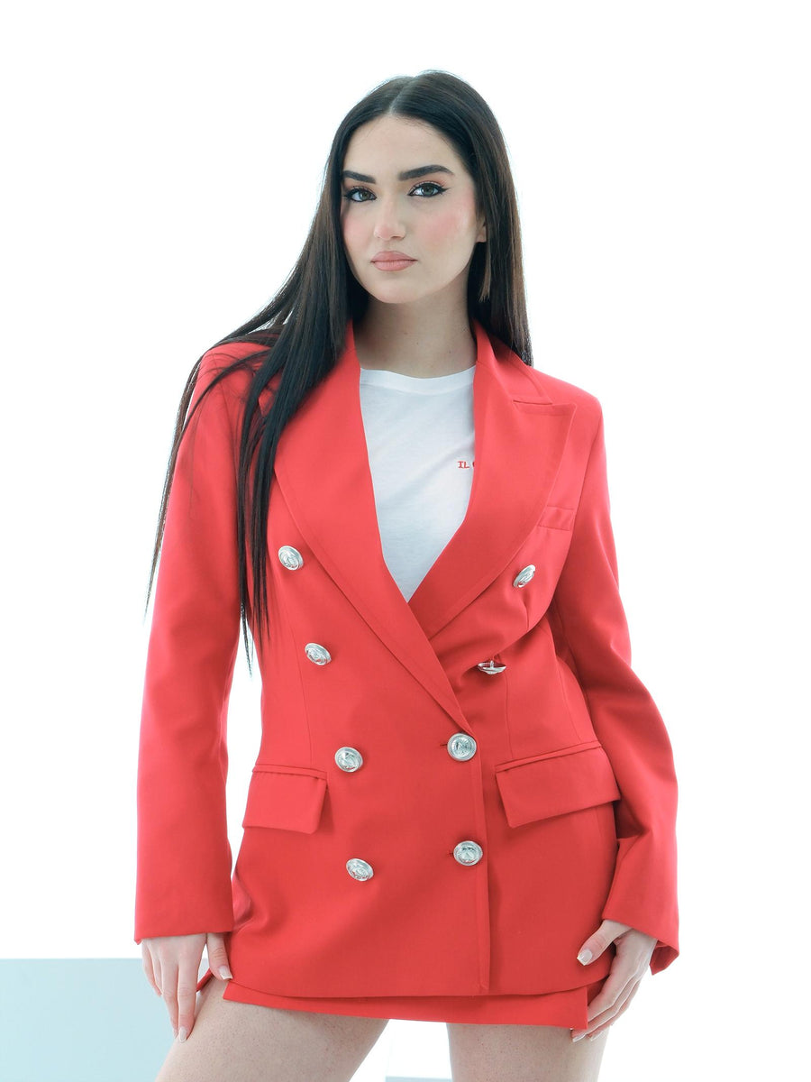 Blazer doppiopetto Vicolo rosso con bottoni logati TD1087 ROSSO Vicolo 