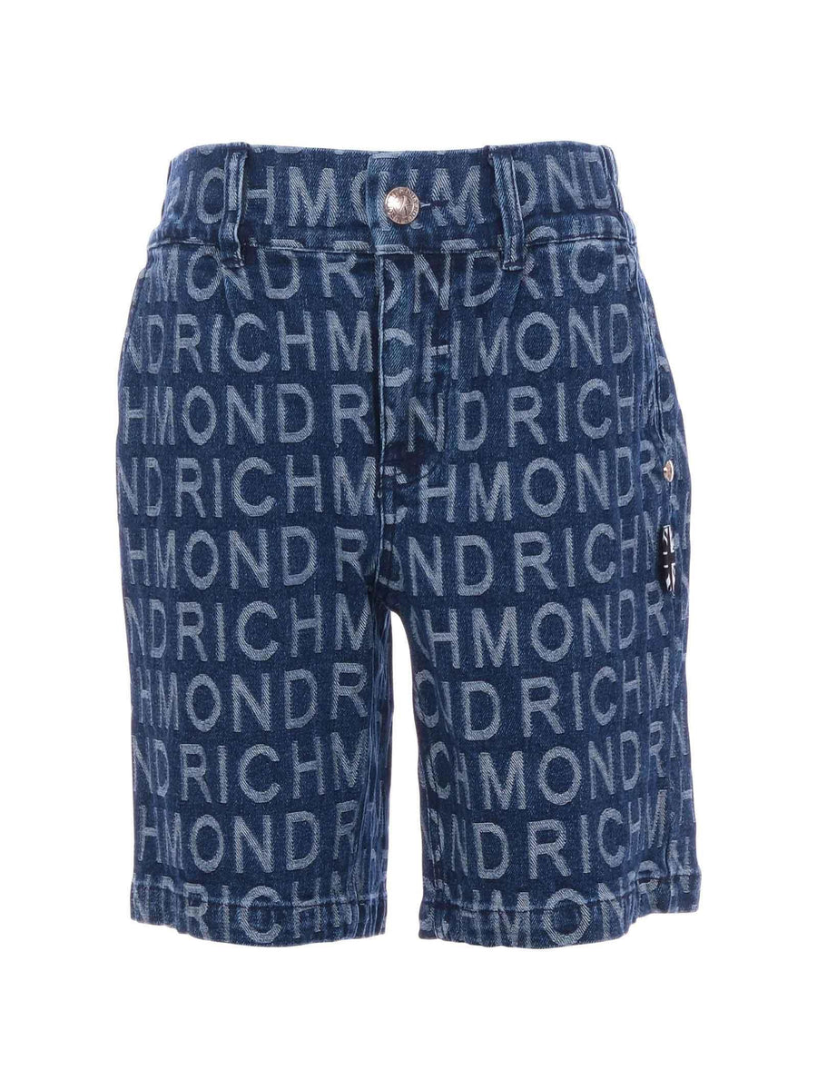 Bermuda John Richmond in denim con logo all over RBP25081BE DENIM John Richmond 