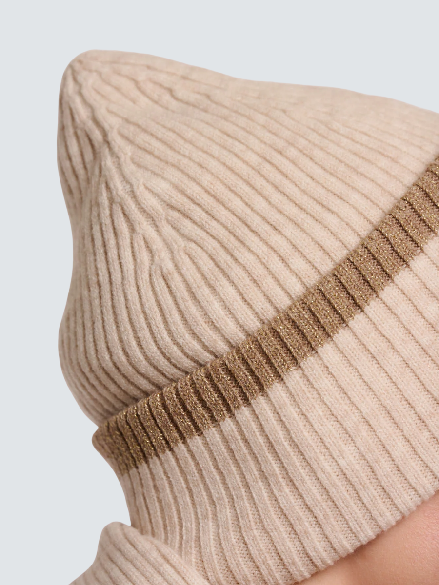 Cappello "Ingrid beanie" Rino & Pelle beige con inserti in filo lurex Ingrid.5002512 Birch melange Rino & Pelle 