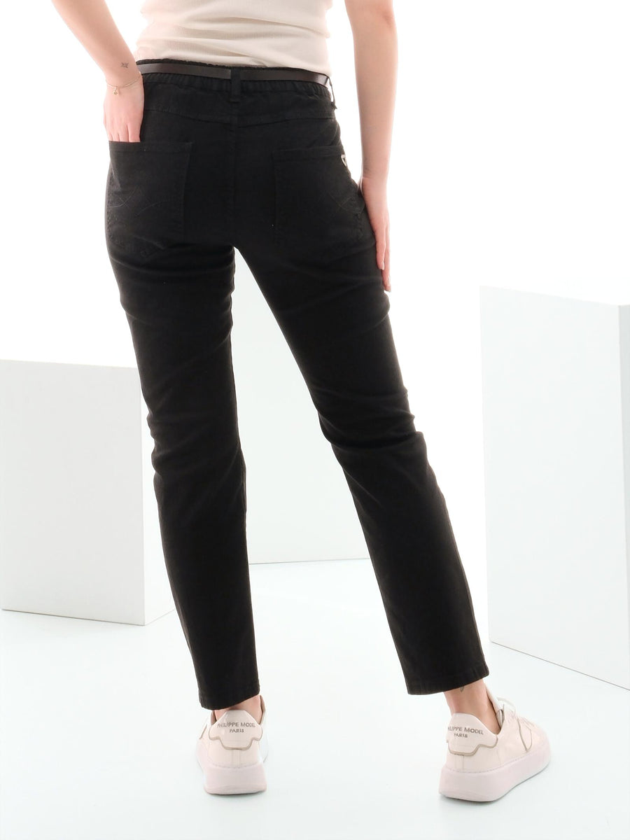 Jeans Please nero con cinturino marrone P3HACV9N3N NERO Please 