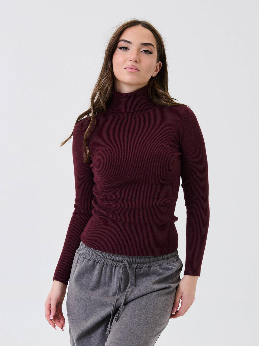 Maglione a collo alto Armoire vino a costine 683 VINO Armoire 